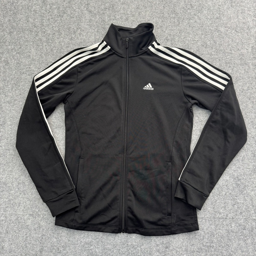 Adidas Essentials Warm Up Slim 3 Striped Track Jacket Full Zip Womens Medium XS